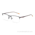 Lunettes optiques demi-monture carrées pour homme